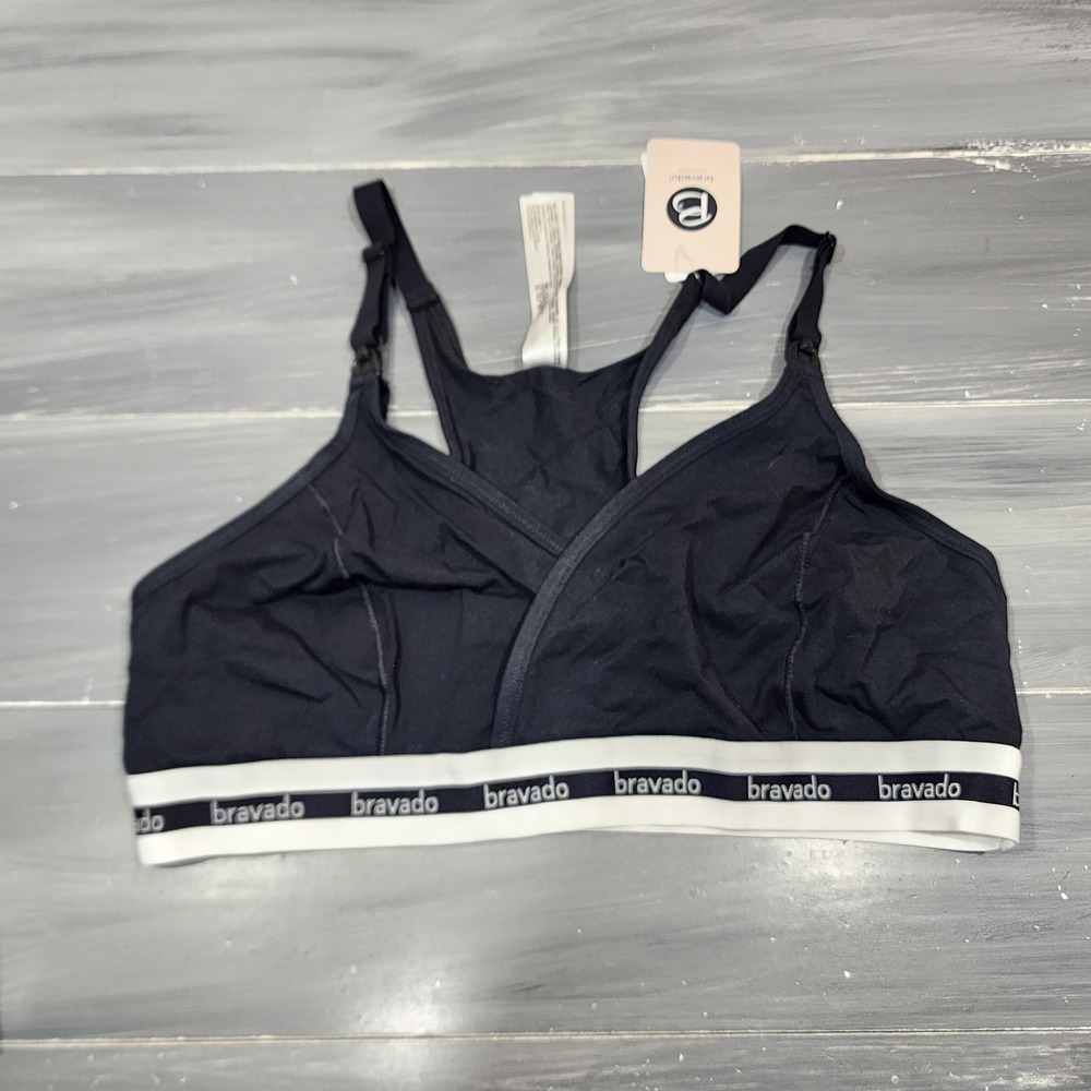 Bravado Designs Original Nursing Bra Black XL Wireless Racerback NEW